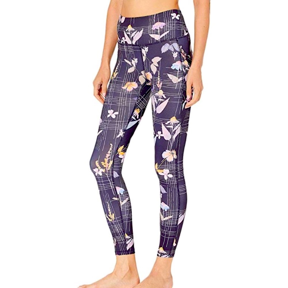 Bebe Sport Leggings Yoga Pants Tights Joggers Black Iris NWT